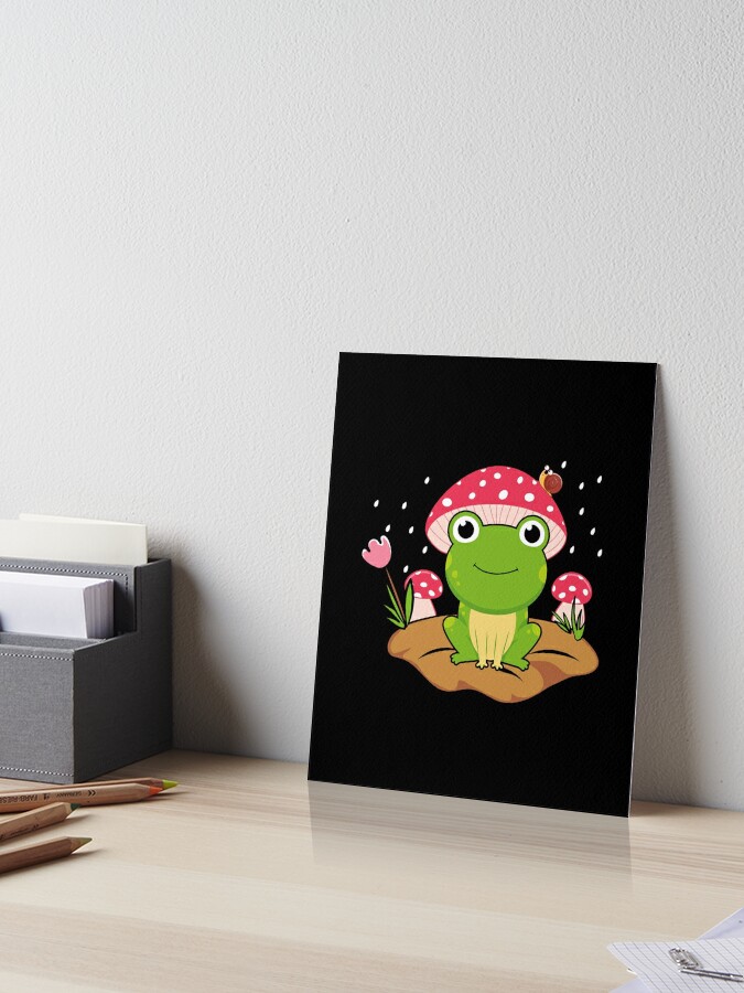 Cute Kawaii Frog Mushroom Art Board Print for Sale by TotalTrendsRUs