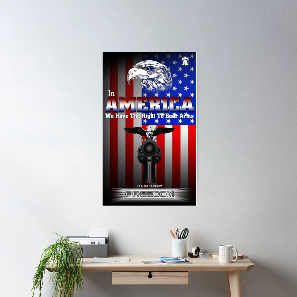 Right to Bear Arms Framed Art Print, top Americana Art, Patriotic Art, Second Amendment Art, American Flag