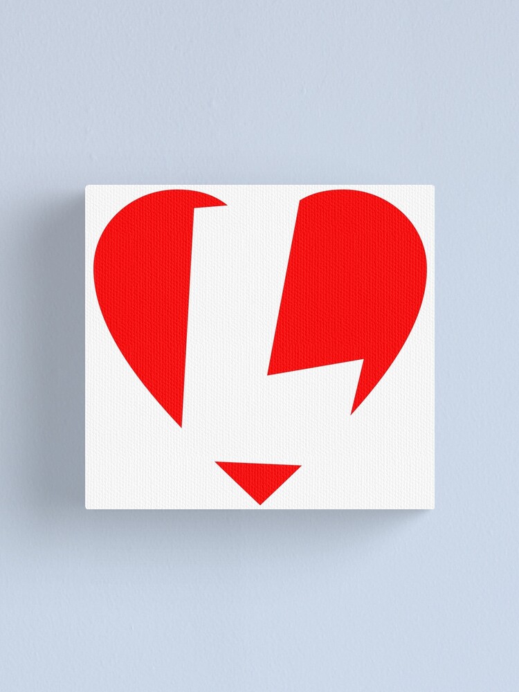 Letter L Love Heart Monogram | Canvas Print