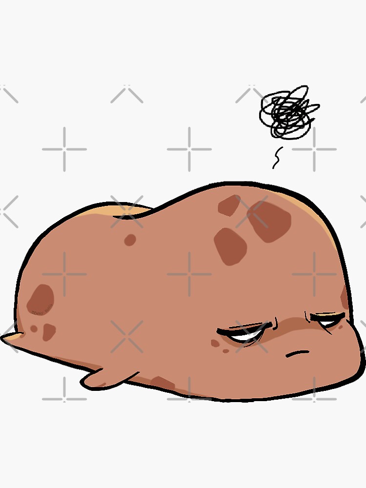 "Tired and Stressed Potato" Sticker for Sale by JhengisKong Redbubble