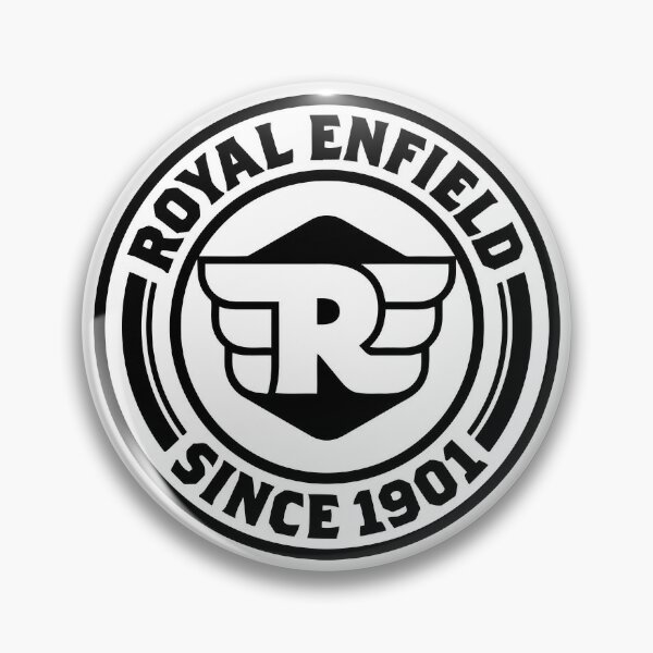 Royal Enfield Moto Rouge Logo Argent Couleur Bord Bouton Badge 