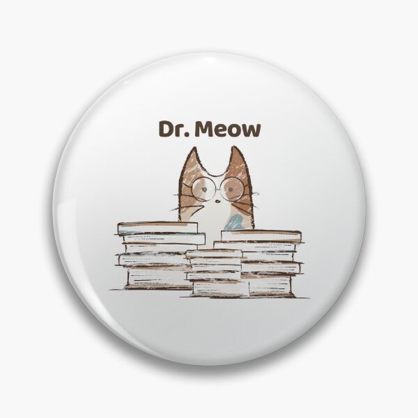 Item preview, Dr. Meow Nerd Bookworm Smart Science Minimalist Cat Illustration  designed and sold by jingenuity.
