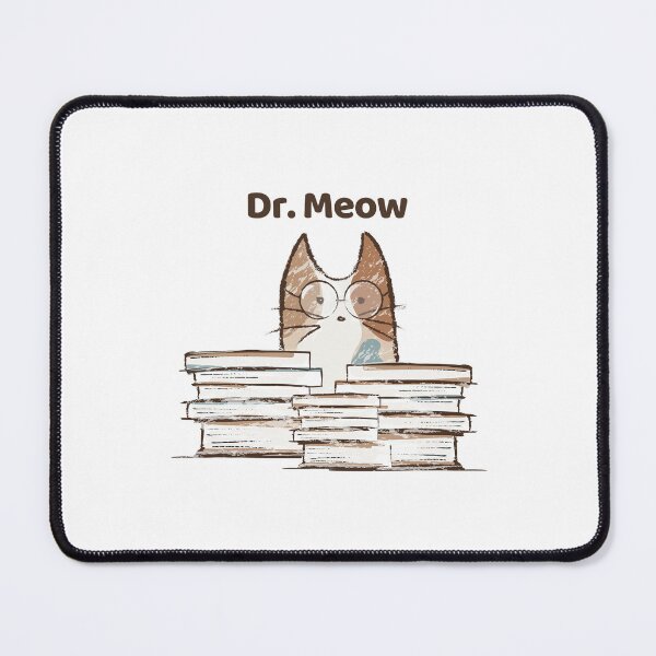 Item preview, Dr. Meow Nerd Bookworm Smart Science Minimalist Cat Illustration designed and sold by jingenuity.