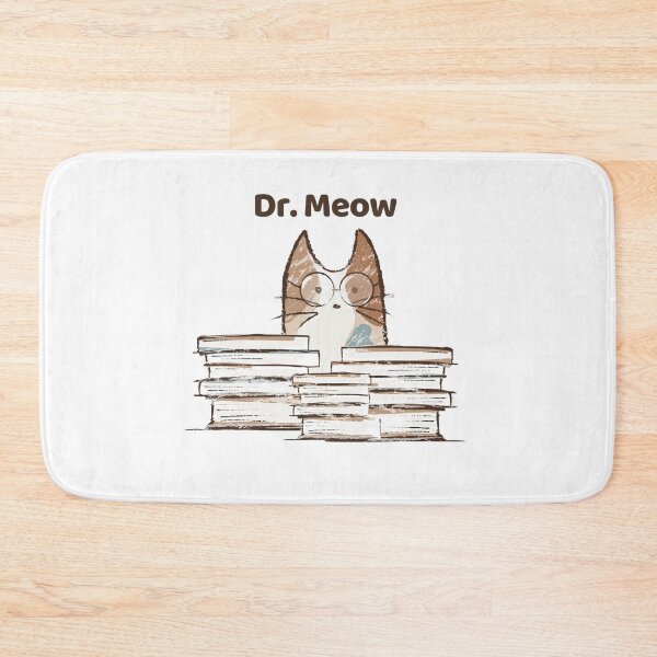 Item preview, Dr. Meow Nerd Bookworm Smart Science Minimalist Cat Illustration  designed and sold by jingenuity.