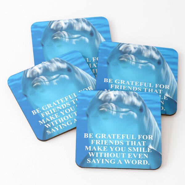 Item preview, Dolphin Motivational Quote Be Grateful For Friends designed and sold by RoguePixel.
