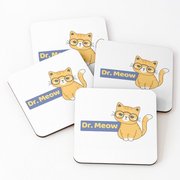 Item preview, Dr. Meow Nerd Bookworm Smart Science Minimalist Cat Illustration  designed and sold by jingenuity.
