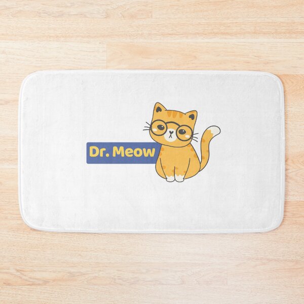 Item preview, Dr. Meow Nerd Bookworm Smart Science Minimalist Cat Illustration  designed and sold by jingenuity.