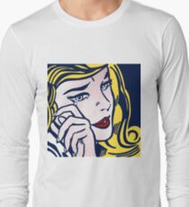 Crying Girl, Homage to Roy Lichtenstein Long Sleeve T-Shirt