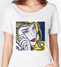 Crying Girl, Homage to Roy Lichtenstein Women's Relaxed Fit T-Shirt