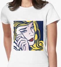 Camiseta entallada para mujer Lrying Girl, Homenaje a Roy Lichtenstein