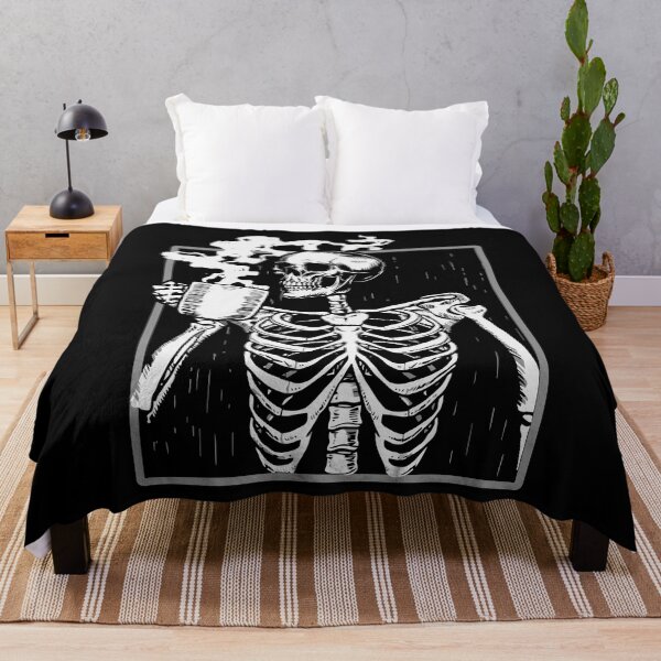 Item preview, Skeleton Skull Drinking Coffee Funny Halloween designed and sold by Teapot-art.