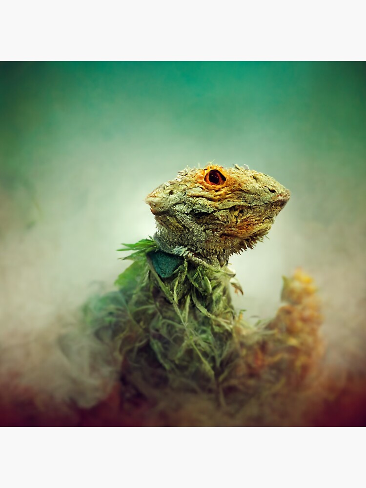 "Bearded Weed Dragon" Sticker for Sale by allishalinnea Redbubble
