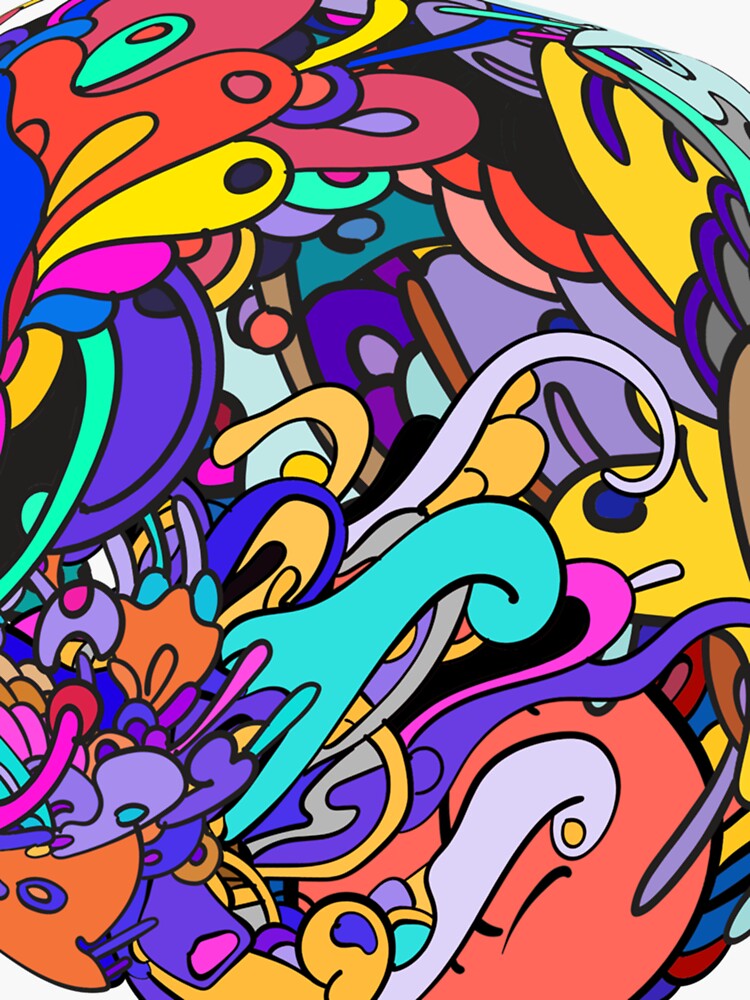 "ZHC Copic Marker Space vibrant trippy doodles art " Sticker for Sale by JoyReynol Redbubble