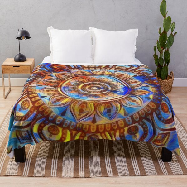 Aperçu de l'œuvre Conception d'art fluide - Technique de coupe à retournement - Mandala bleu créée et vendue par AussieMuma.