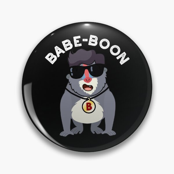 Item preview, Babe-boon Funny Animal Baboon Puns (Dark BG) designed and sold by punnybone.