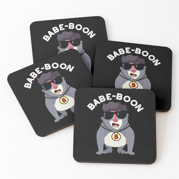Item preview, Babe-boon Funny Animal Baboon Puns (Dark BG) designed and sold by punnybone.