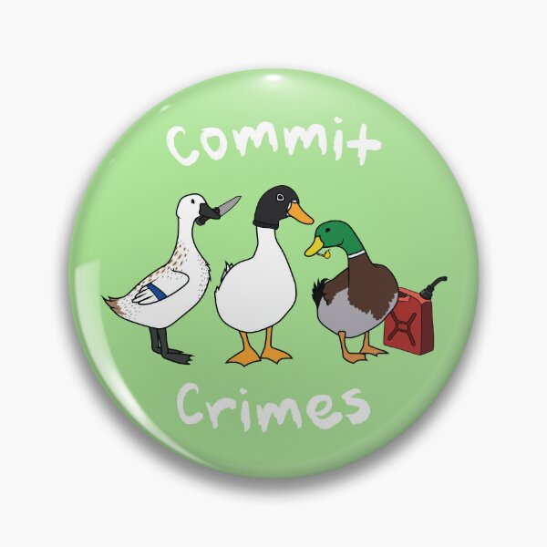 Item preview, " Commit Crimes " Funny Duck Design ( White text version ) designed and sold by Neon-Wolf.
