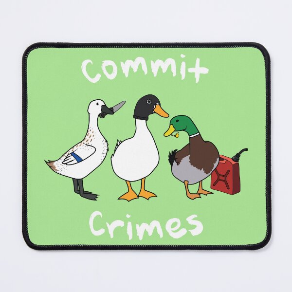 Item preview, " Commit Crimes " Funny Duck Design ( White text version ) designed and sold by Neon-Wolf.