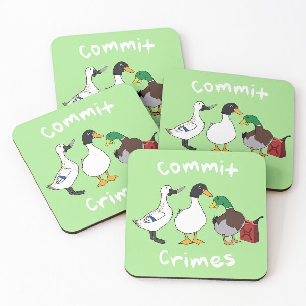 Item preview, " Commit Crimes " Funny Duck Design ( White text version ) designed and sold by Neon-Wolf.
