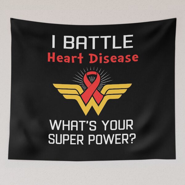 Item preview, I Battle Heart Disease What's Your Super Power Support Heart Disease Warrior Gifts  designed and sold by Sabfit.