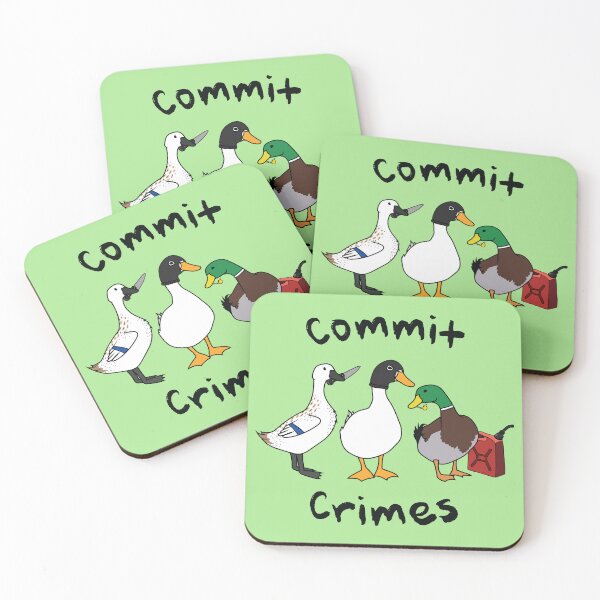Item preview, " Commit Crimes " Funny Duck Design ( Black text version ) designed and sold by Neon-Wolf.