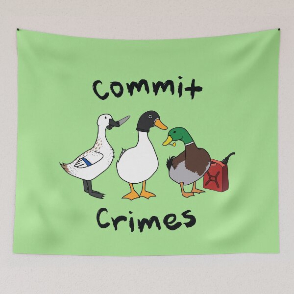 Item preview, " Commit Crimes " Funny Duck Design ( Black text version ) designed and sold by Neon-Wolf.