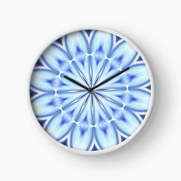 Blue kaleidoscope pattern Clock