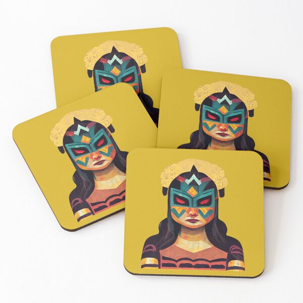 Item preview, Aztec Luchador Warrior Woman 5 designed and sold by Organic Creeps.