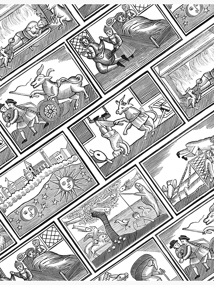 "The World Upside Down Book Engraving Art Print" Sticker for Sale by