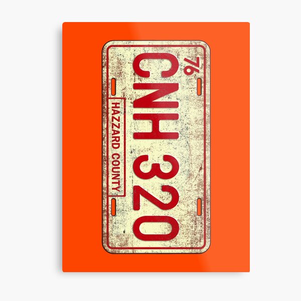 Dukes of Hazzard - General Lee License Plate Metal Print