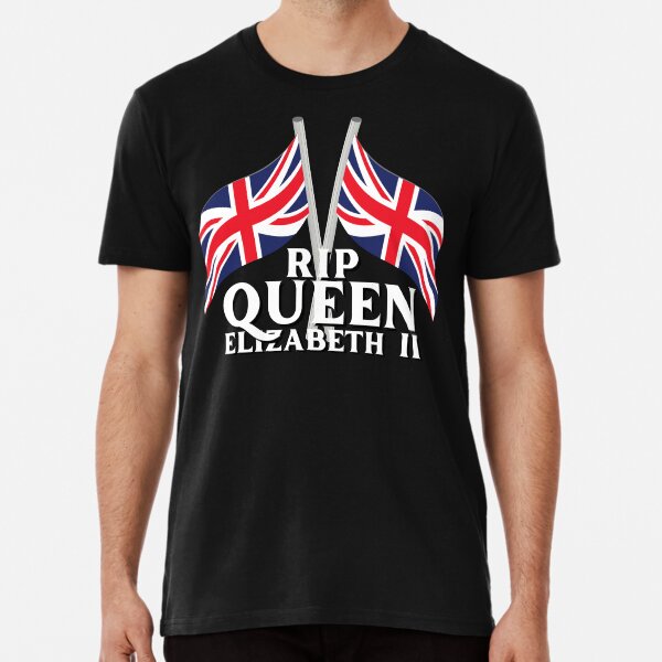 RIP Queen Elizabeth II Tribute, Union Jack Flags Premium T-Shirt