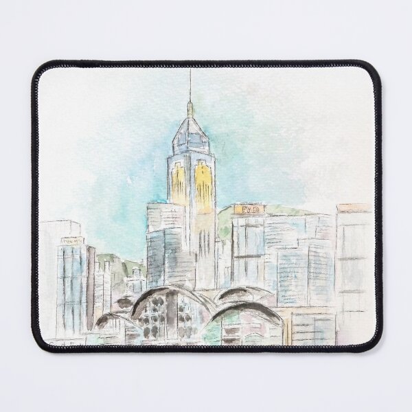 Item preview, hand painted Hong Kong Victoria Harbor 1 ink and watercolour designed and sold by ColorandColor.