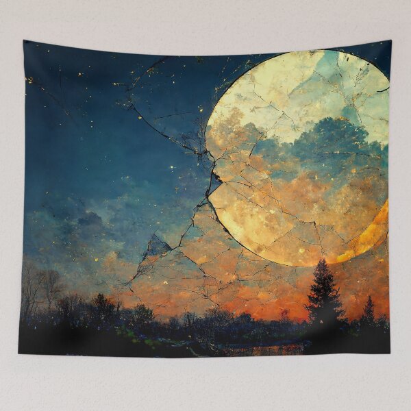 Item preview, Broken Moon Vintage Fresco Style designed and sold by Rocky Mountain Artistry.
