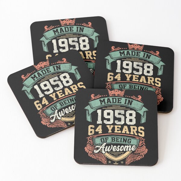 Item preview, 64th Birthday Made In 1958 Vintage 64 Years Of Being Awesome  designed and sold by aumarian.