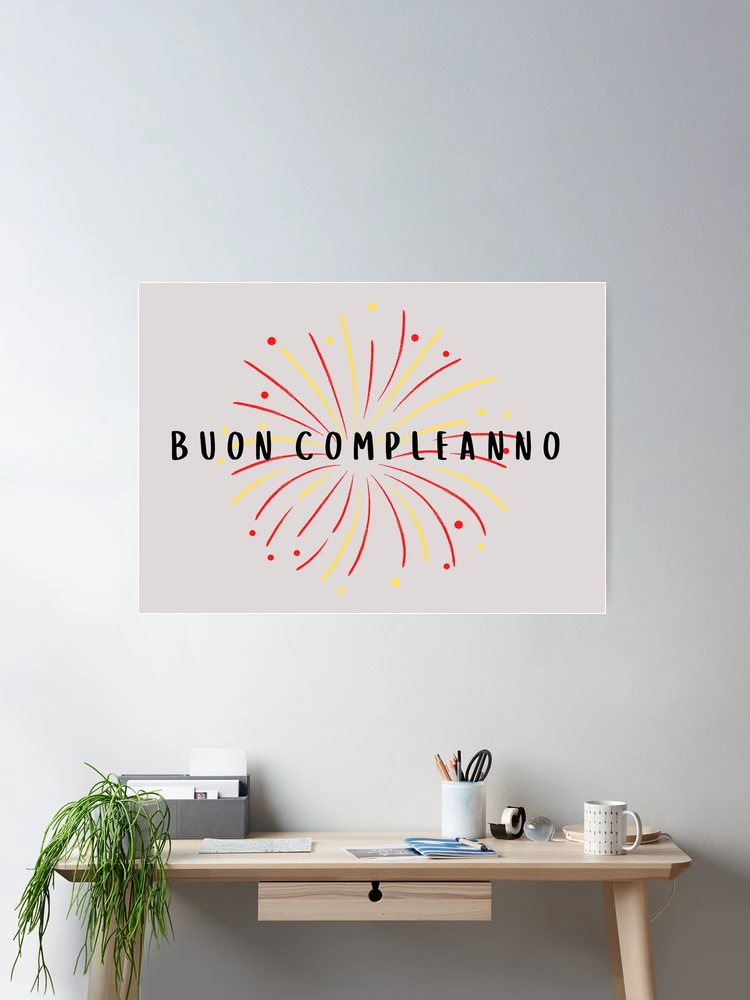 Buon Compleanno, happy birthday in Italian (Biglietto di auguri
