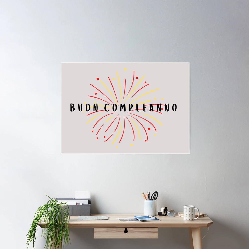 Buon Compleanno, happy birthday in Italian (Biglietto di auguri