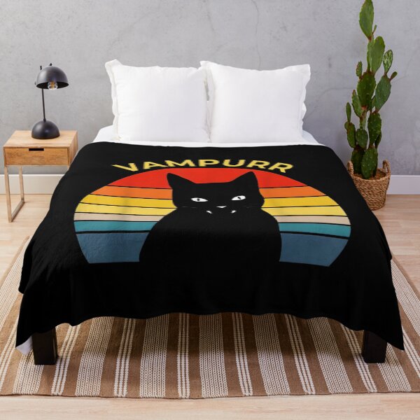 Item preview, Black Cat Halloween Vampurr Funny Vampire Cat Vintage Retro designed and sold by aumarian.