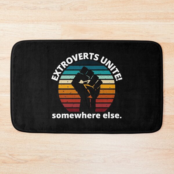 Item preview, Extroverts unite retro sunset (white on black) designed and sold by Confusion-Human.