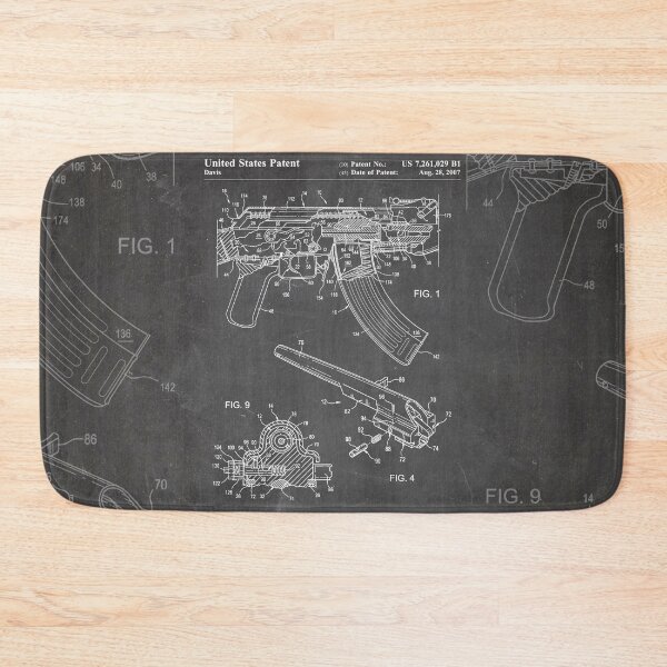 Item preview, Ak-47 Rifle Patent - Ak-47 Firing Mechanism Art - Black Chalkboard designed and sold by patentpress.