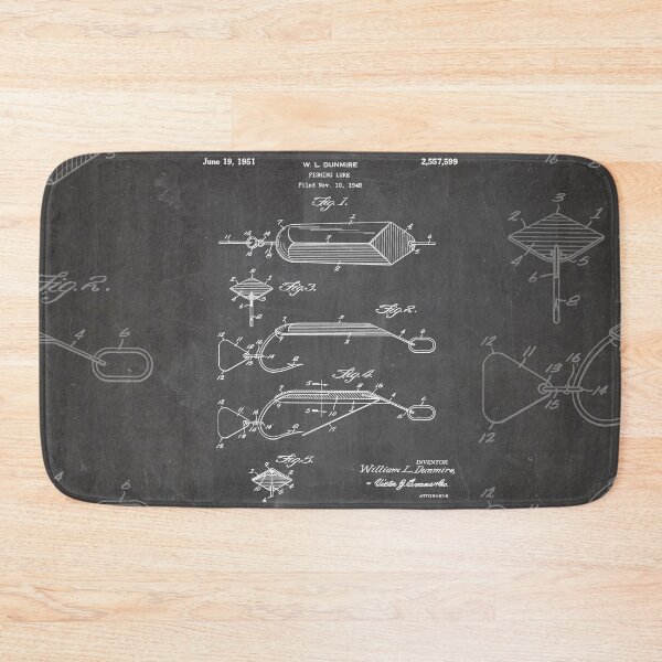 Item preview, Fishing Lure Patent - Fisherman Art - Black Chalkboard designed and sold by patentpress.