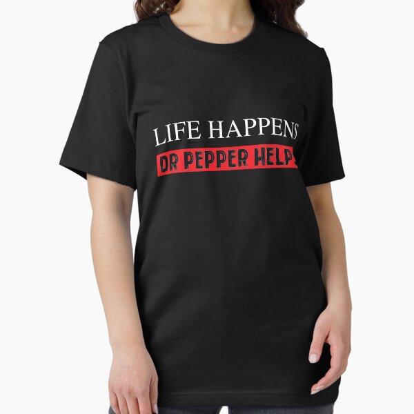 Vista previa del artículo con la obra «Camiseta con frase divertida sobre la dieta y la bebida de Pepper Helps Dr Life Happens», diseñado y vendido por MeriemStore.