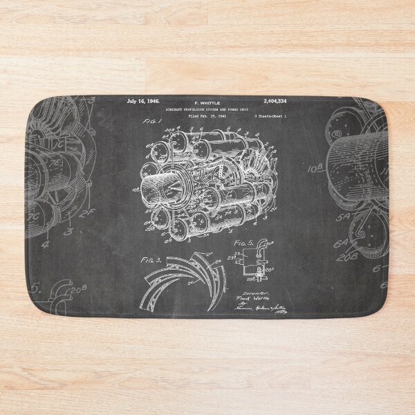 Item preview, Airplane Jet Engine Patent - Airline Engine Art - Black Chalkboard designed and sold by patentpress.