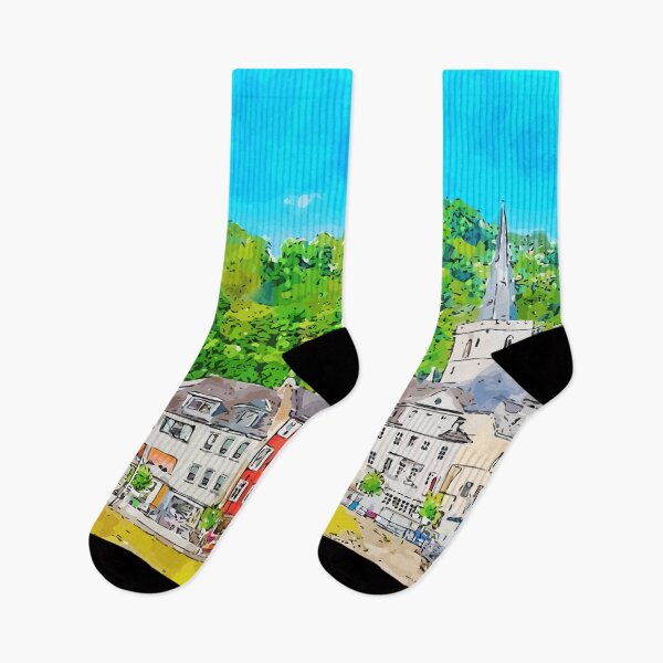 Item preview, Sankt Goar Germany Watercolor Art Illustration designed and sold by KawaiiTops.