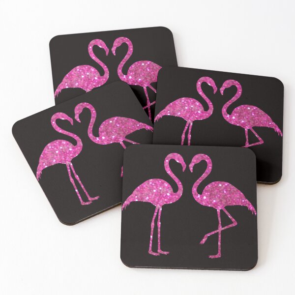 Item preview, Bright Pink Faux Glitter Flamingos Silhouette designed and sold by Felicity-K.