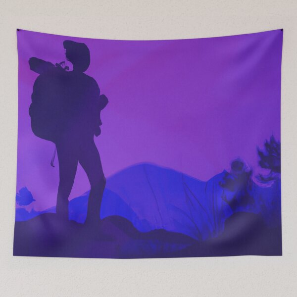 Item preview, Female Backpacker Standing With Beautiful Landscape Background designed and sold by Parag's Travel Shop.