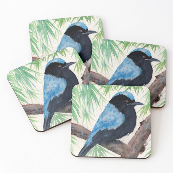 Item preview, Watercolor Asian Fairy-bluebird  designed and sold by Nadeasart.
