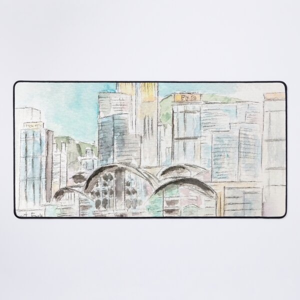 Item preview, hand painted Hong Kong Victoria Harbor 1 ink and watercolour designed and sold by SelenePaintings .