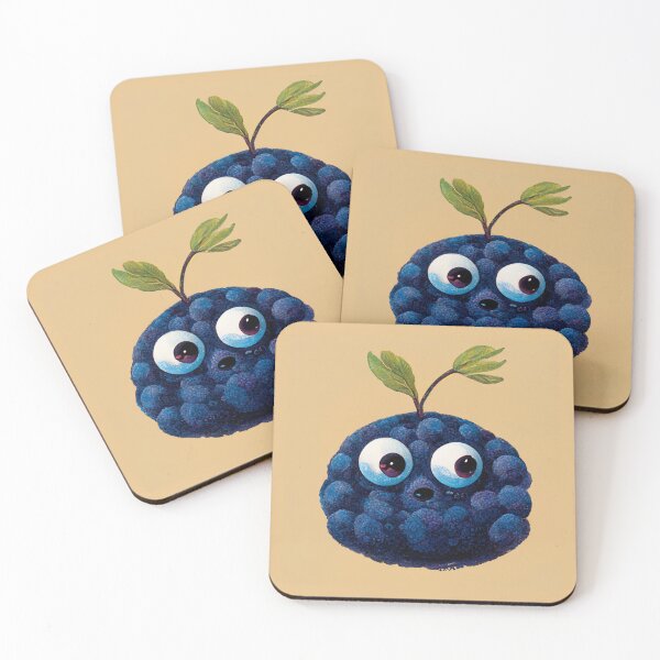Item preview, surprised blueberry cartoon looking to the side designed and sold by yayor.