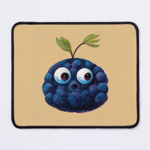 Item preview, surprised blueberry cartoon looking to the side designed and sold by yayor.