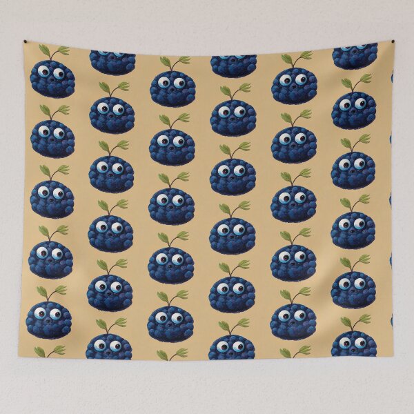 Item preview, surprised blueberry cartoon looking to the side designed and sold by yayor.